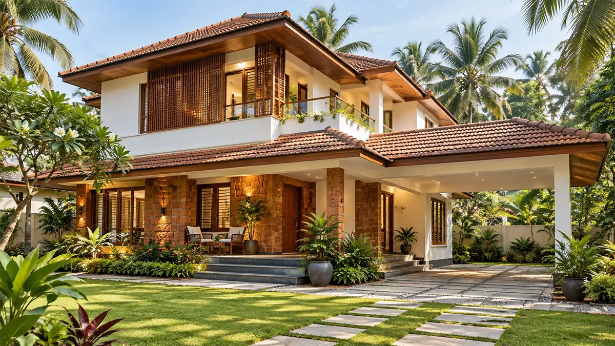 Modern home with warm architectural lighting