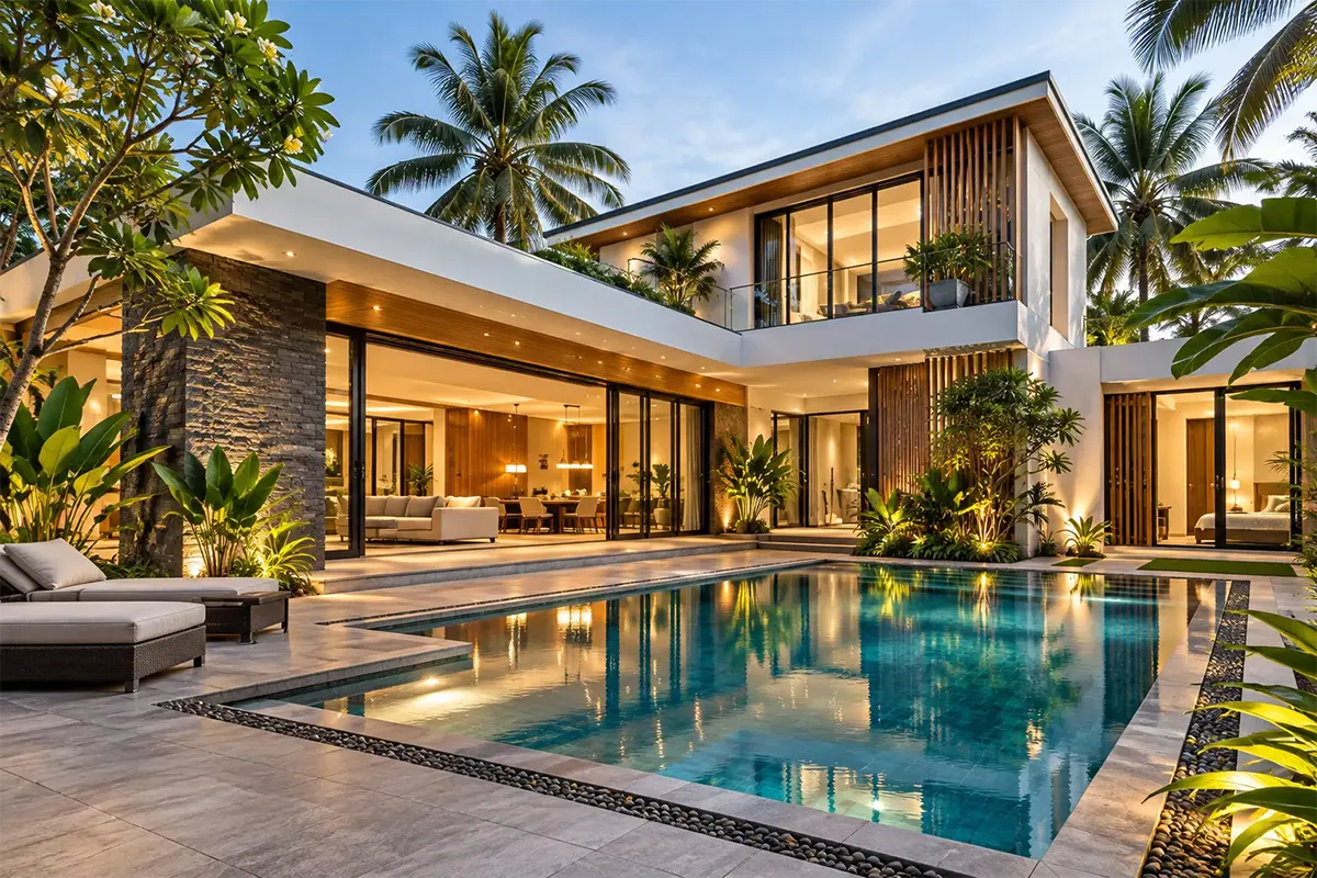 Villa with swimming pool and garden