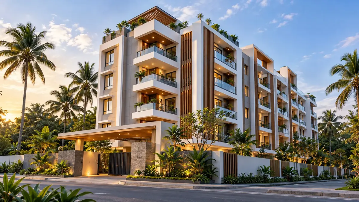 Modern residential apartment building